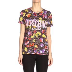 Moschino Women's Floral Logo Print Shirt Pink